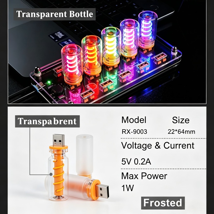 Photography Lighting Book - 5V USB LED Filament Glass Book