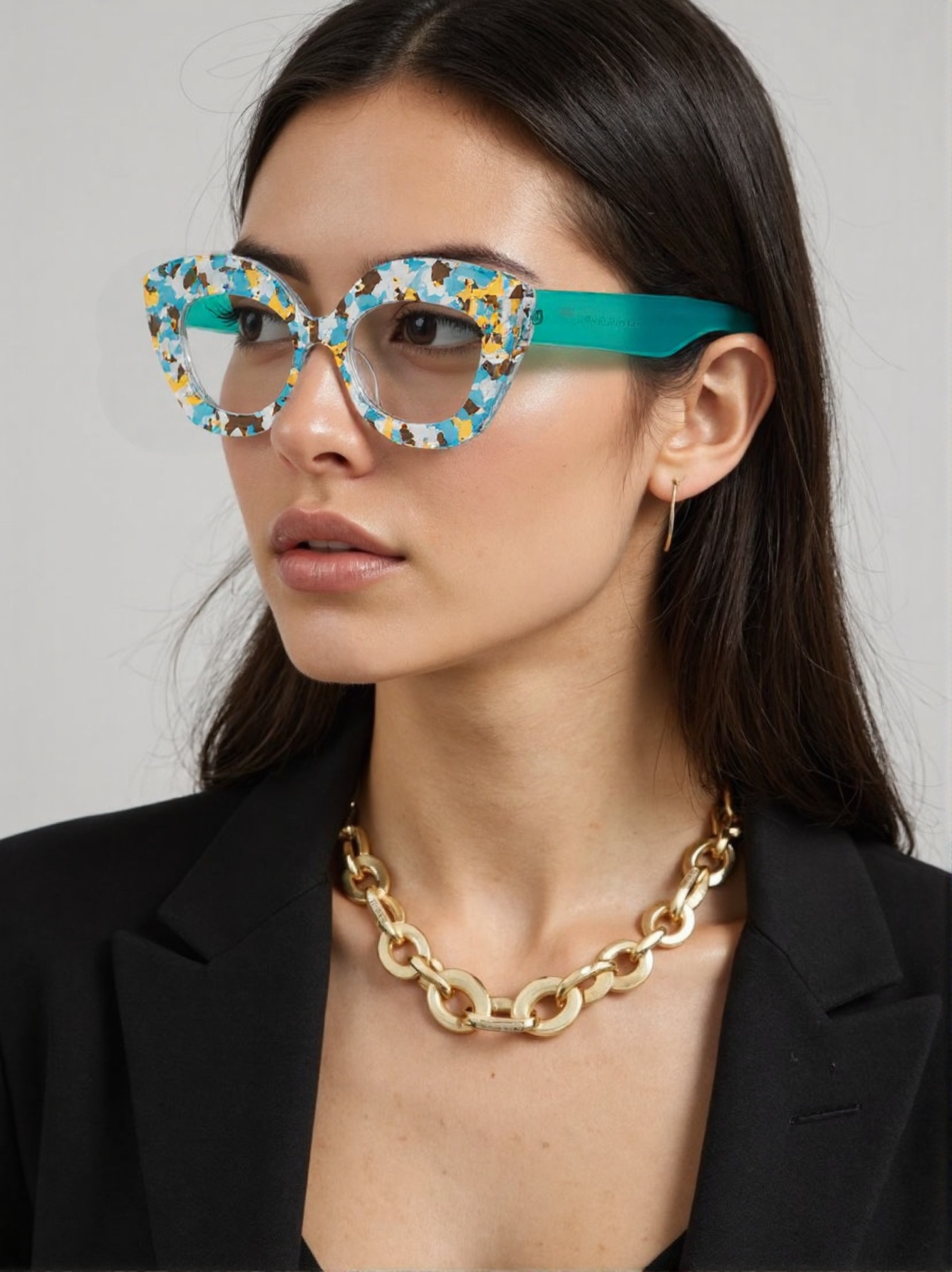 Photography Lighting Accessories - Large Frame Cat-Eye Floral Glass Texture