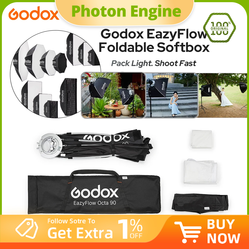 Photography Studio Lighting Set Up - Godox EazyFlow series Foldable Softbox Bowens