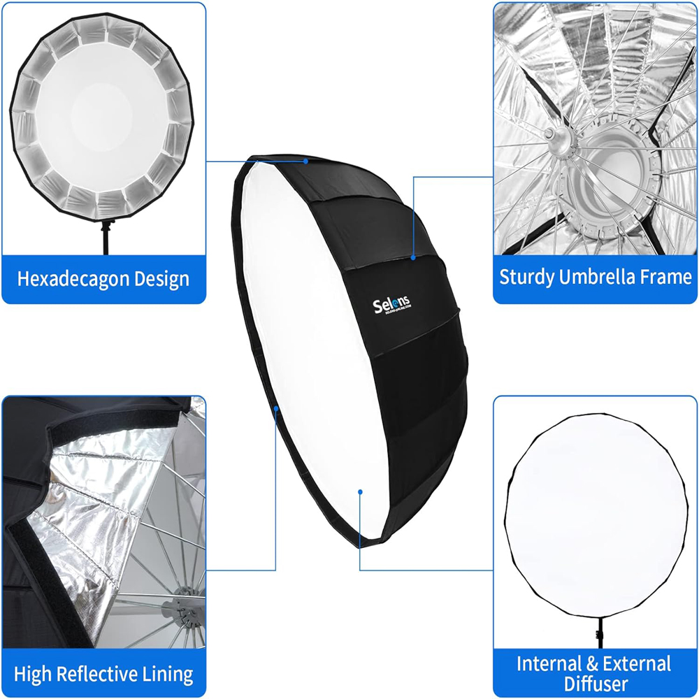 Selens Quick-Setup Parabolic S - Photography Studio Lighting Set Up recension och pris