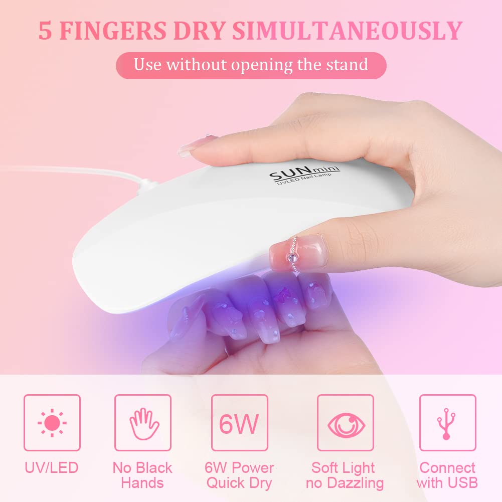 Portable 6 LED UV Nail Lamp 6W - Photography Lighting Gels recension och pris