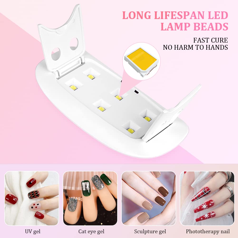 Portable 6 LED UV Nail Lamp 6W - Photography Lighting Gels recension och pris