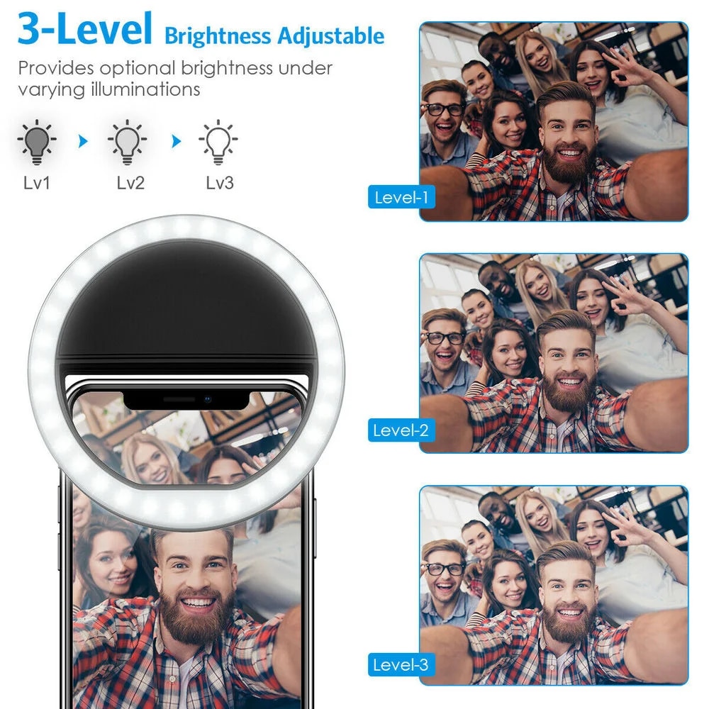USB Rechargeable LED Selfie Ri - Photography Lighting Lamp recension och pris