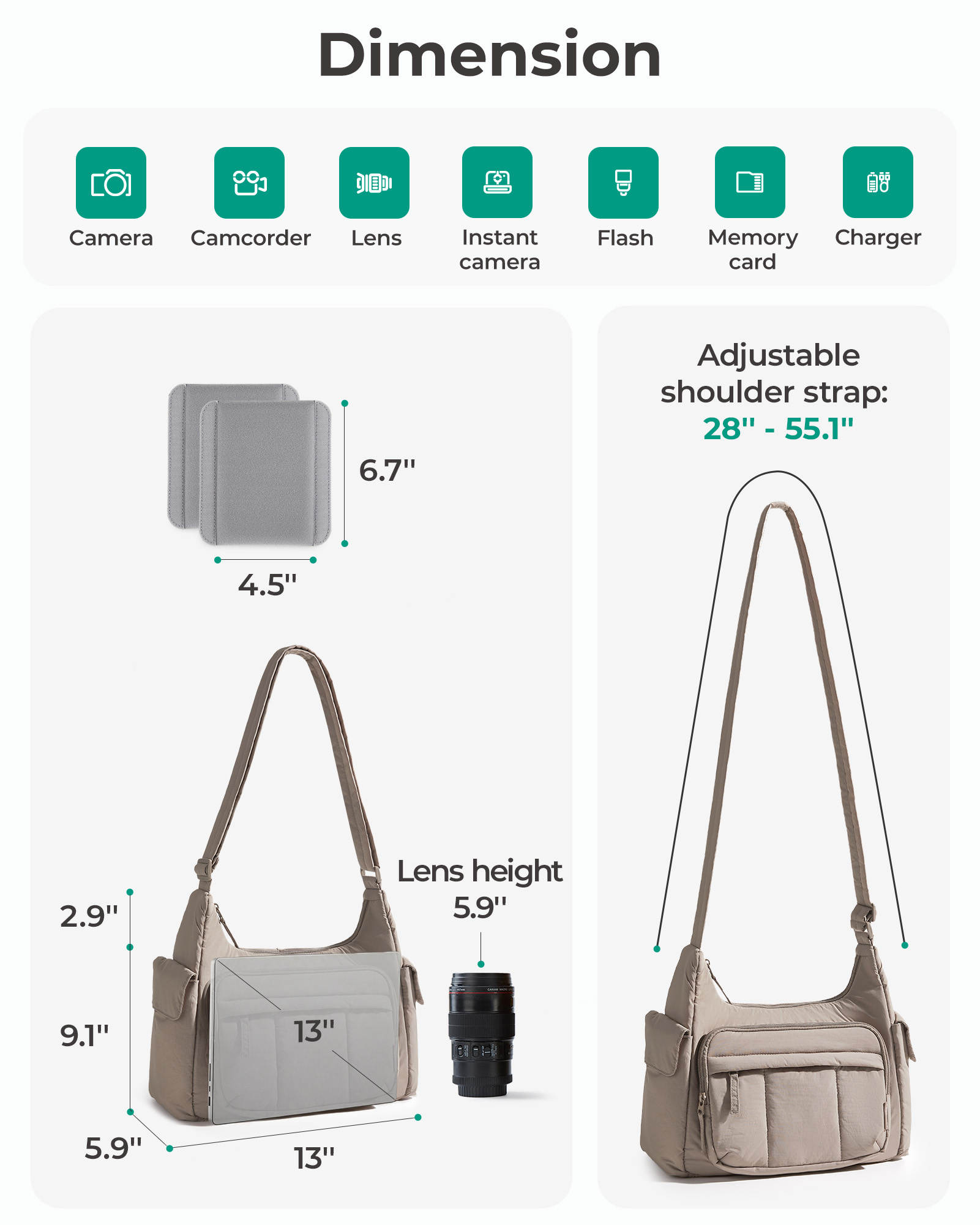 BAGSMART 2 in 1 Camera Sling B - Photography Lighting Equipment Bags recension och pris