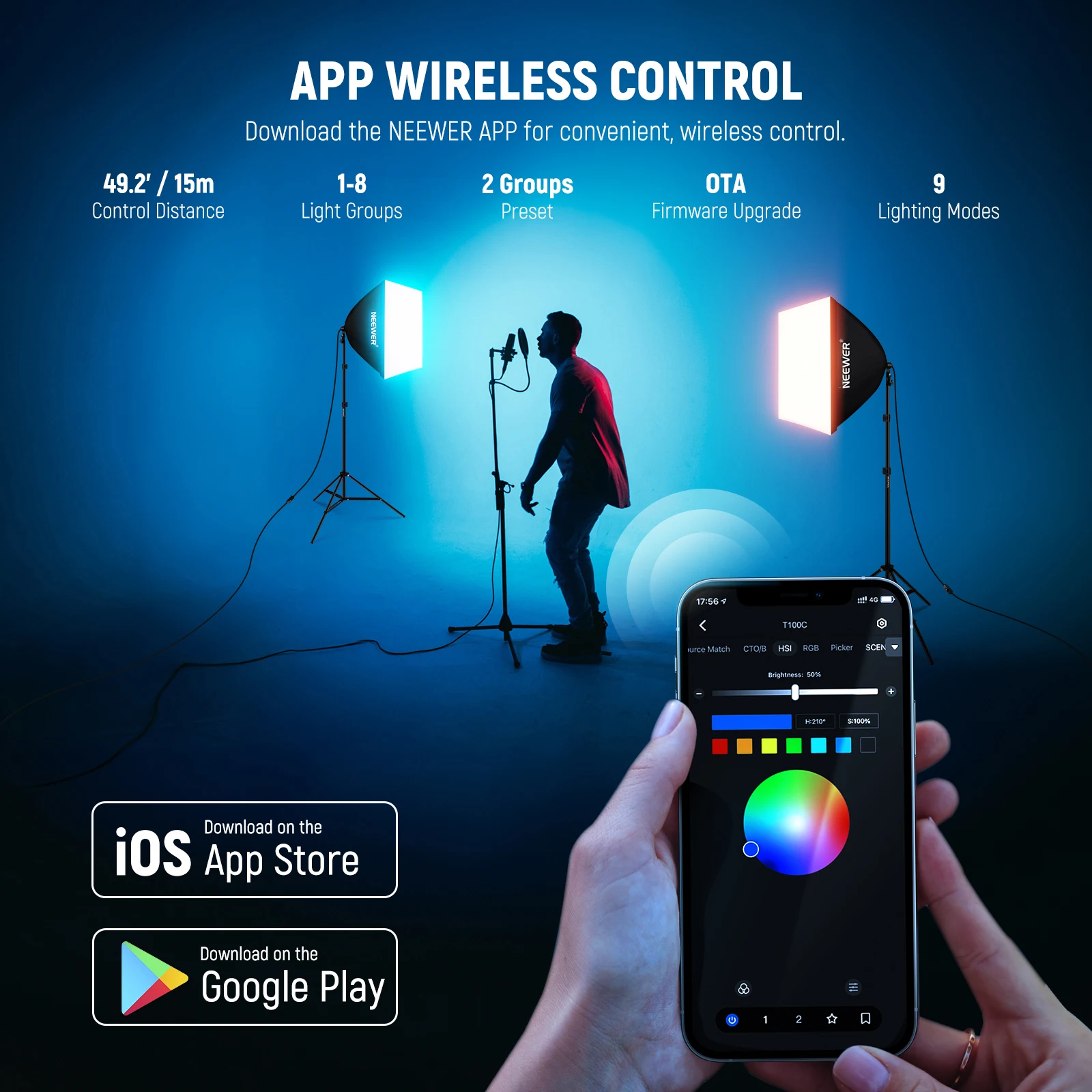 NEEWER RGB Softbox Lighting Ki - Photography Lighting App recension och pris