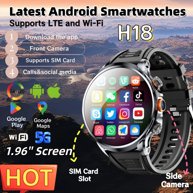 NEW 4G Android H18 Smart Watch - Photography Lighting Gels recension och pris