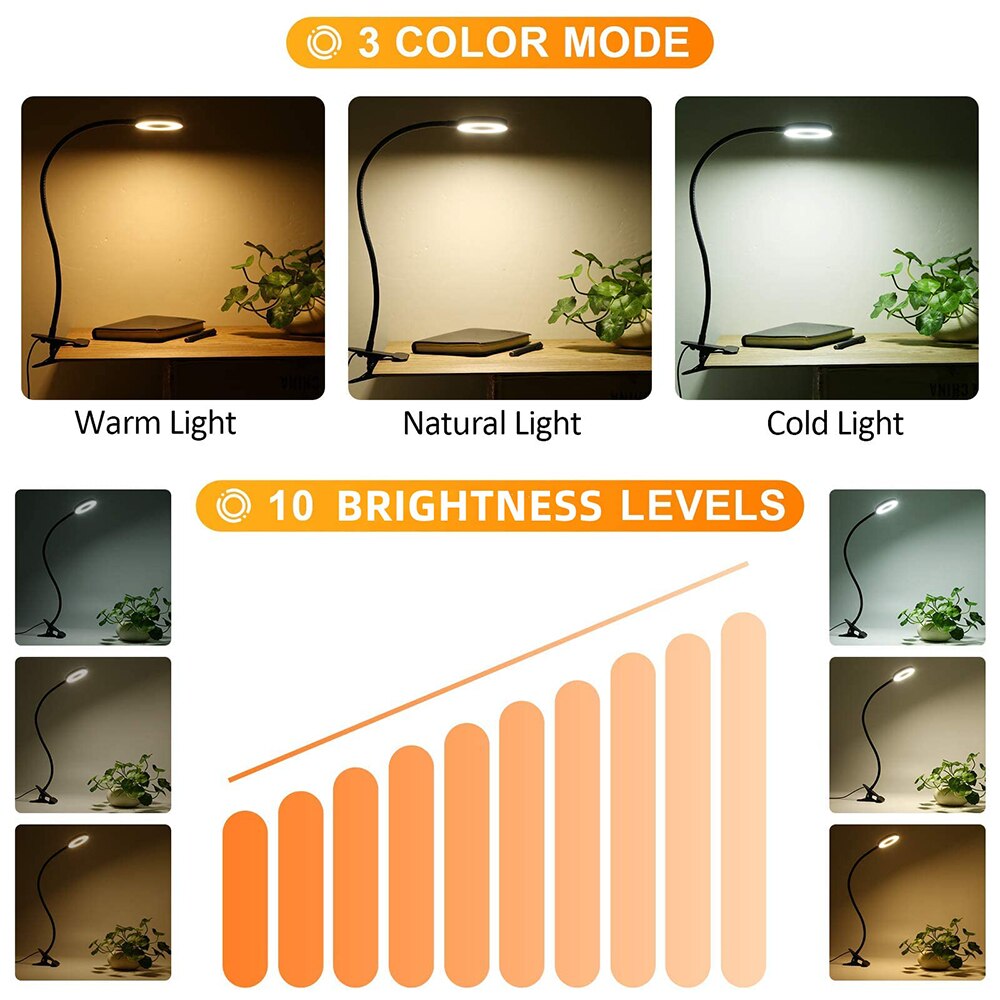 48 LEDs Desk Lamp Clip USB Boo - Photography Lighting Book recension och pris