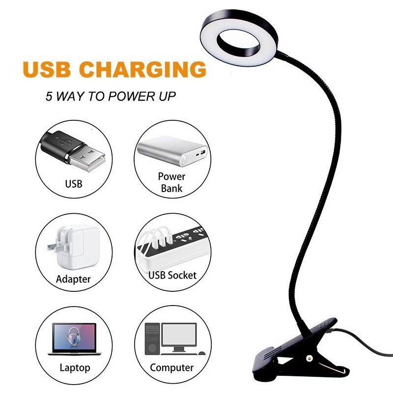 48 LEDs Desk Lamp Clip USB Boo - Photography Lighting Book recension och pris