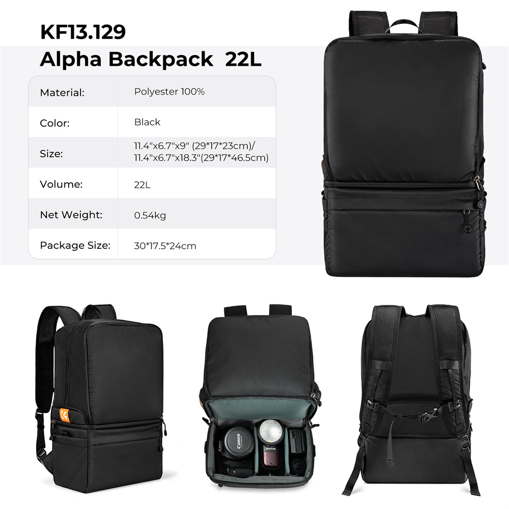 K&F CONCEPT 22L Camera Backpac - Photography Lighting Equipment Bags recension och pris