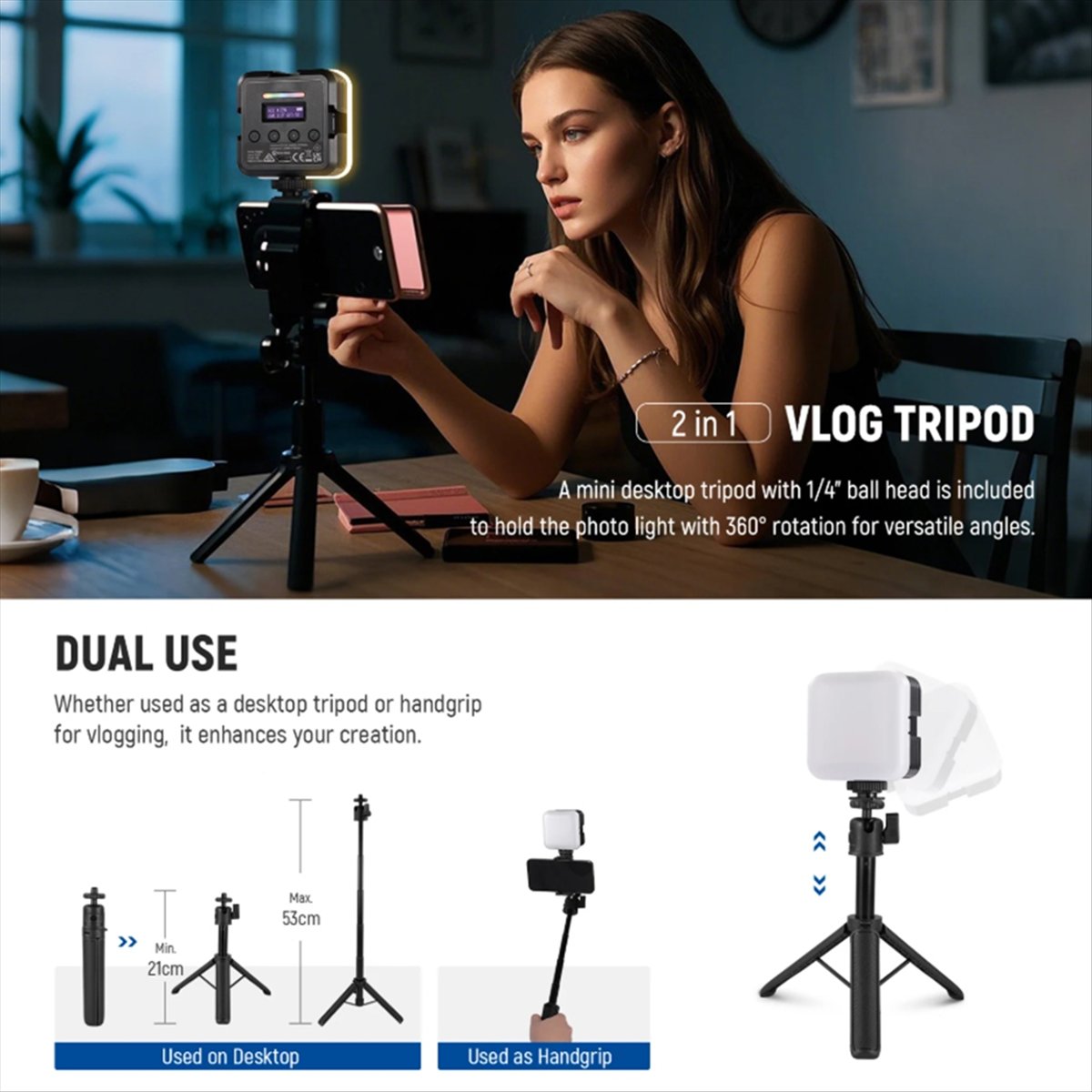 Top Magnetic RGB Video Light w - Photography Lighting App recension och pris