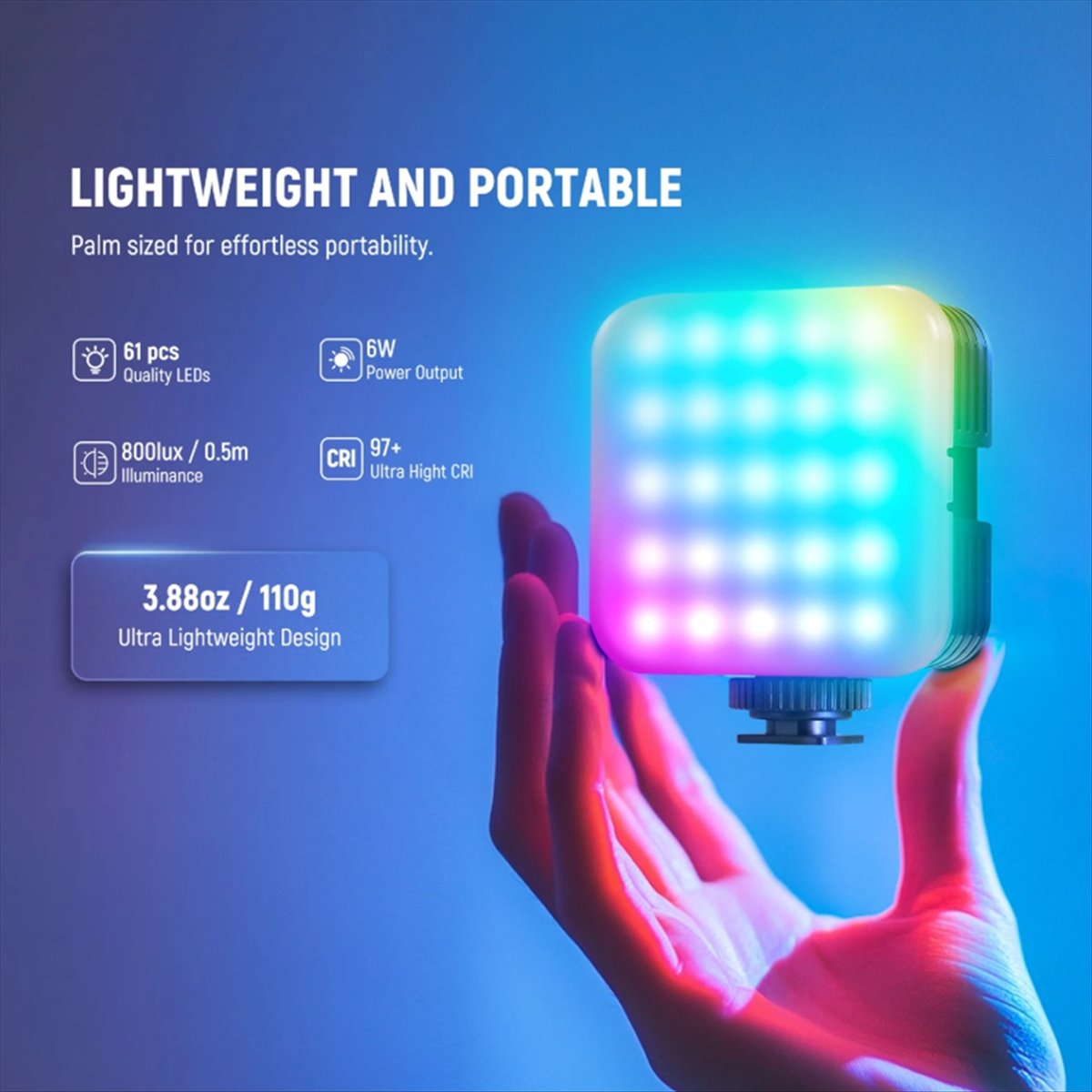 Top Magnetic RGB Video Light w - Photography Lighting App recension och pris