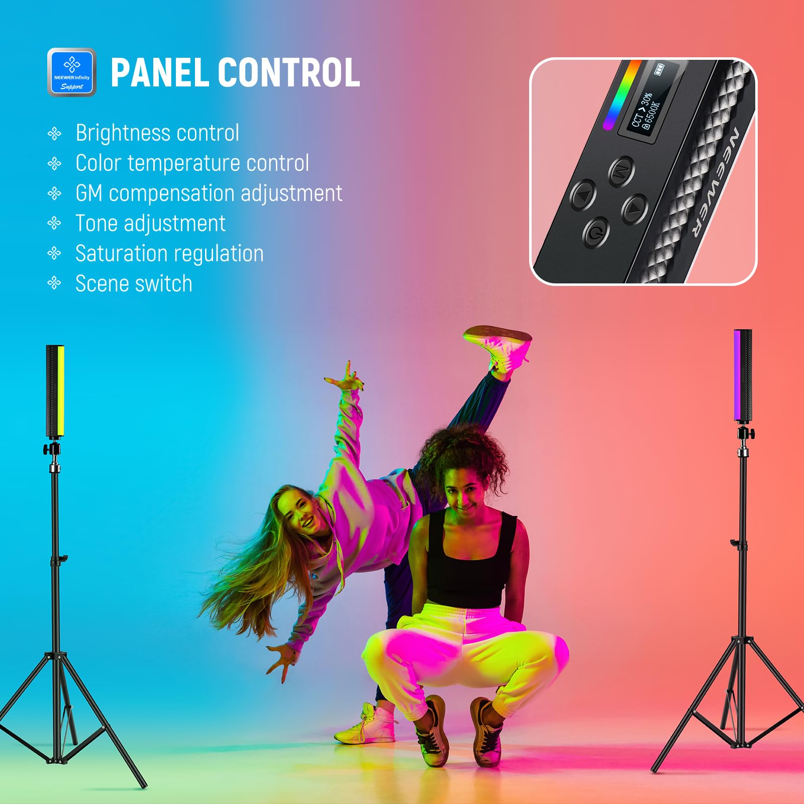 NEEWER RGB Light Wand with APP - Torjim Rgb Photography Video Lighting recension och pris