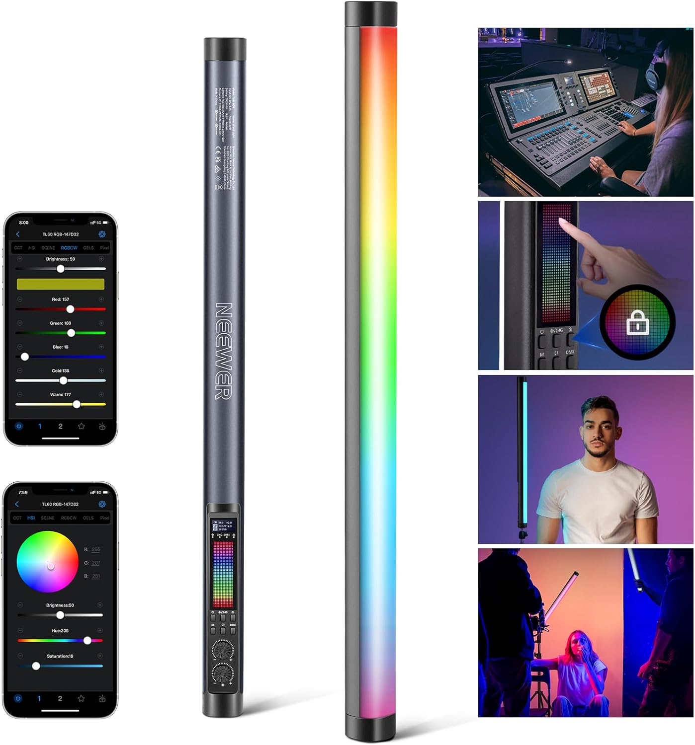 NEEWER TL60 RGB Tube Light, Fu - Photography Lighting App recension och pris
