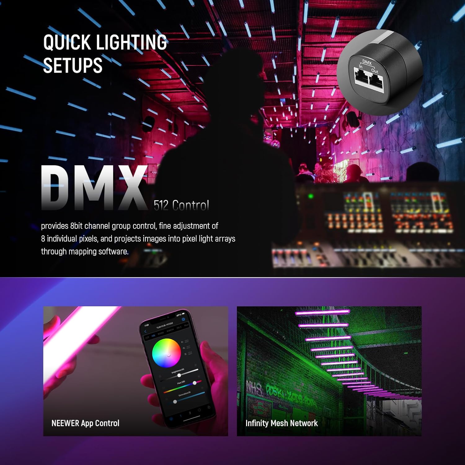 NEEWER TL60 RGB Tube Light, Fu - Photography Lighting App recension och pris