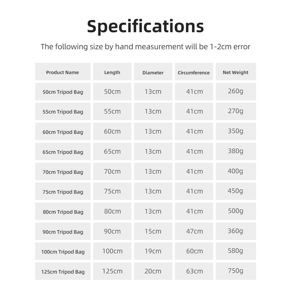 55/60/65/70/75/80/100/125cm Pa - Photography Lighting Equipment Bags recension och pris