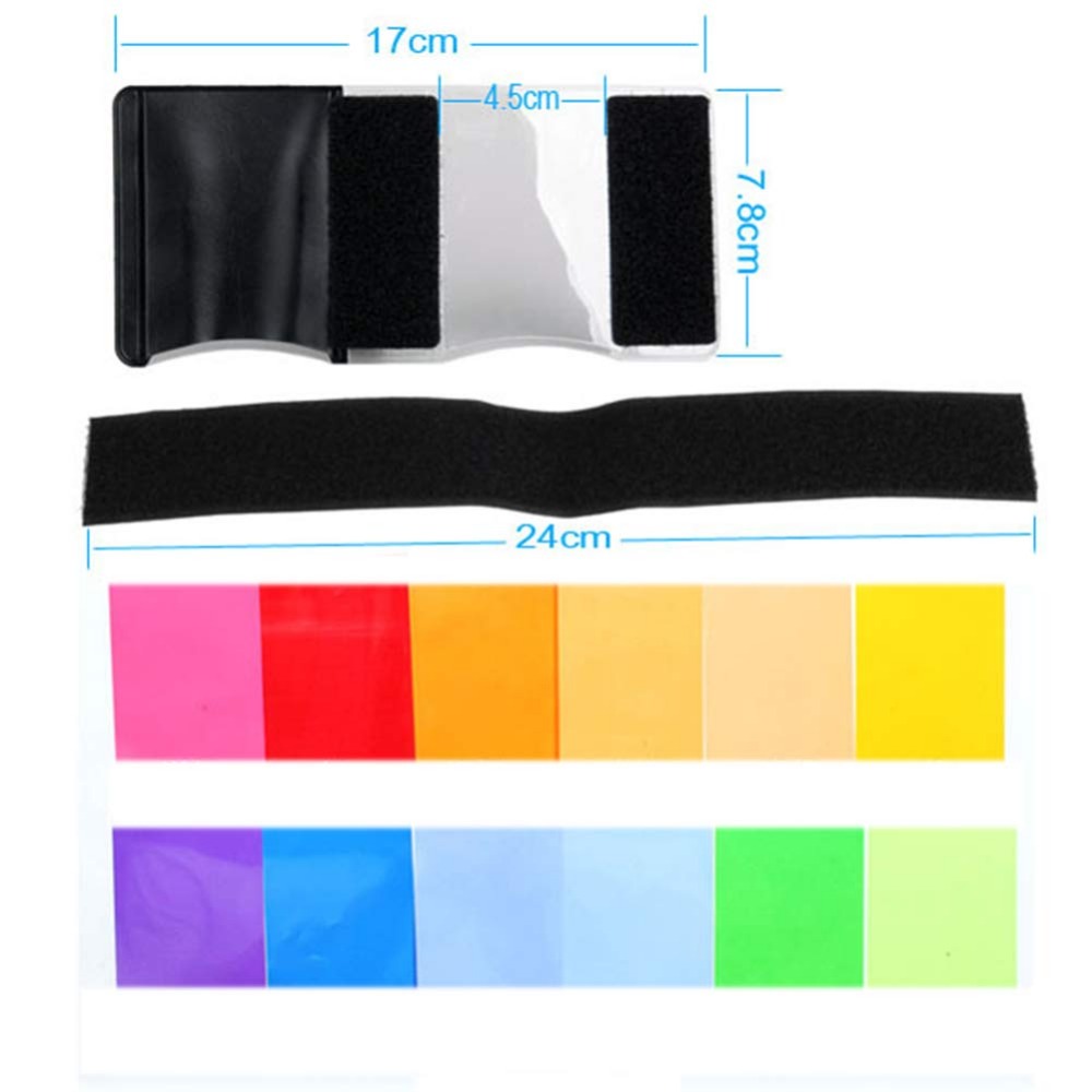12 Colors Camera Flash Gels Li - Photography Lighting Gels recension och pris