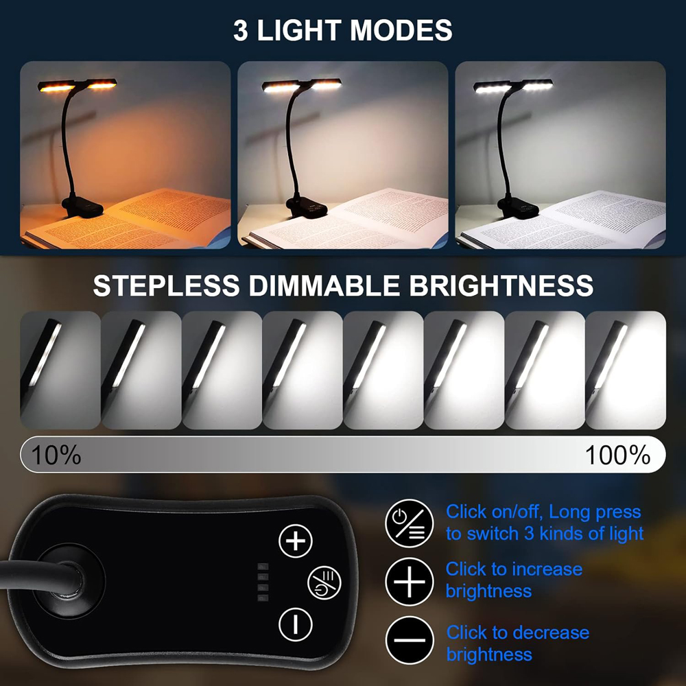 14 LED Clip on Book Light Dual - Photography Lighting Book recension och pris